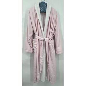 Spa Bath Robe Microfiber French Terry Lined Pink Kimono Comfy OS Valentine's Day